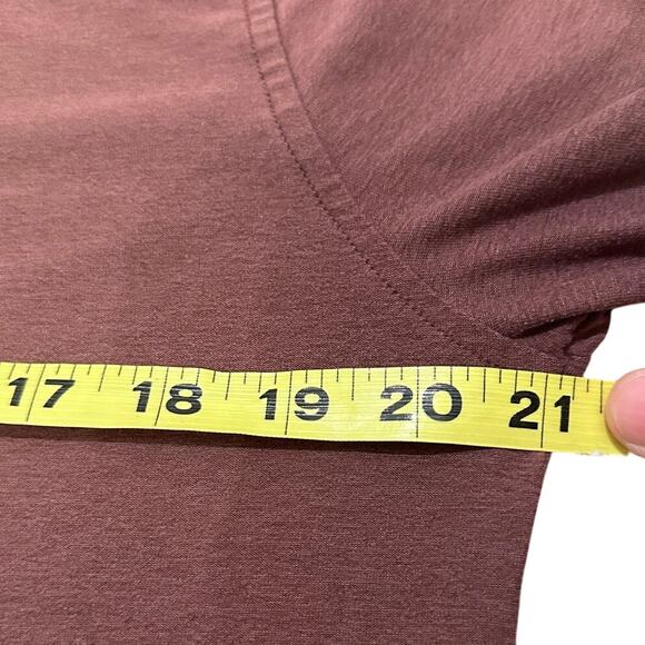 Vuori Shirt Mens Brown Heather Strato Tech Tee Soft Performance Short Sleeve, L - Picture 5 of 7